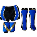 Pro wrestling biker shorts with kickpads and kneepads