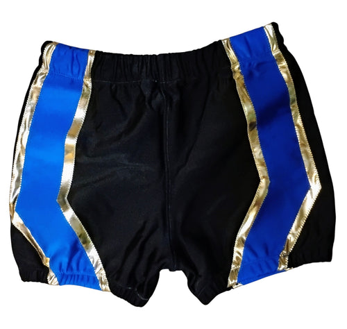 Pro wrestling biker shorts with kickpads and kneepads